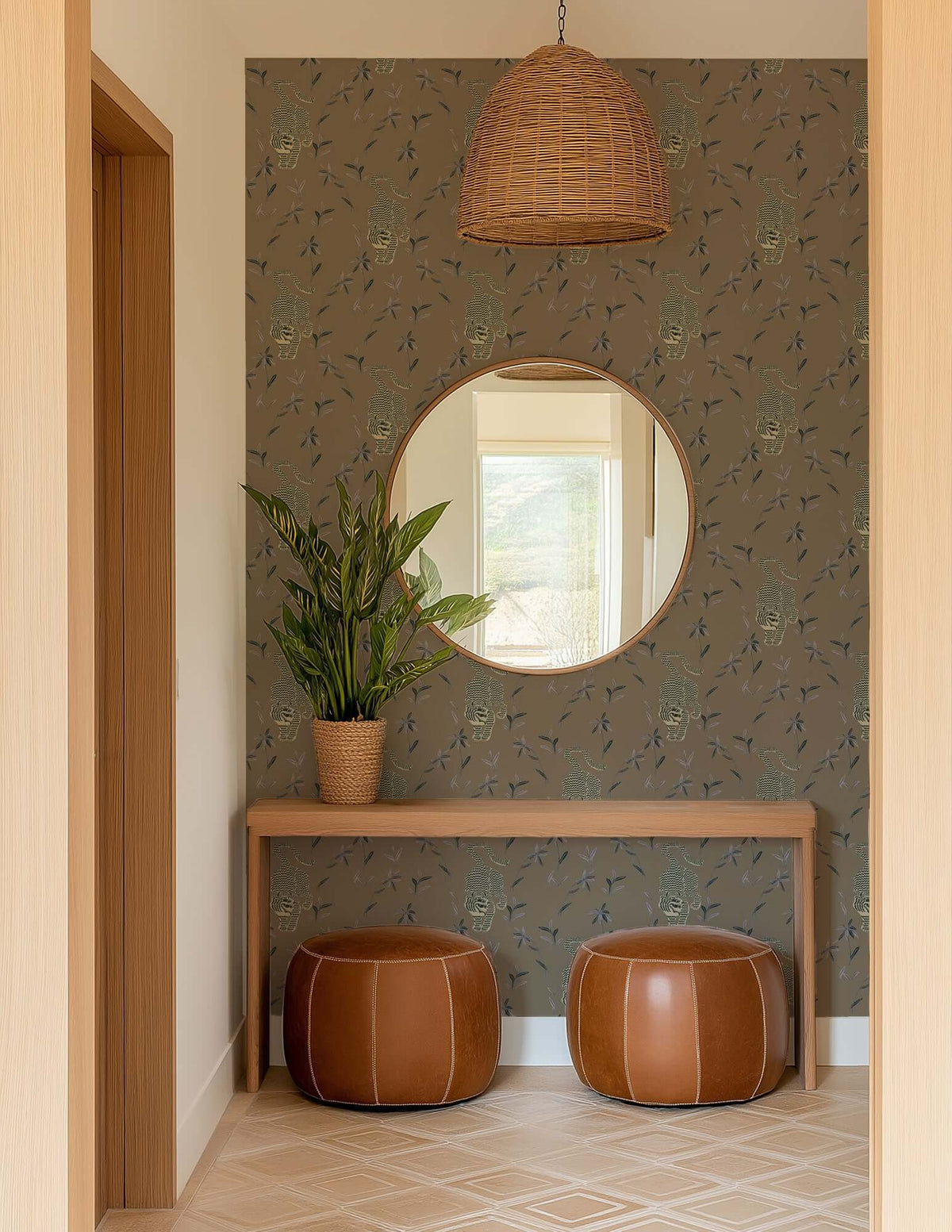 Mitchell Black Stalking Tiger Wallpaper - Cocoa Jungle