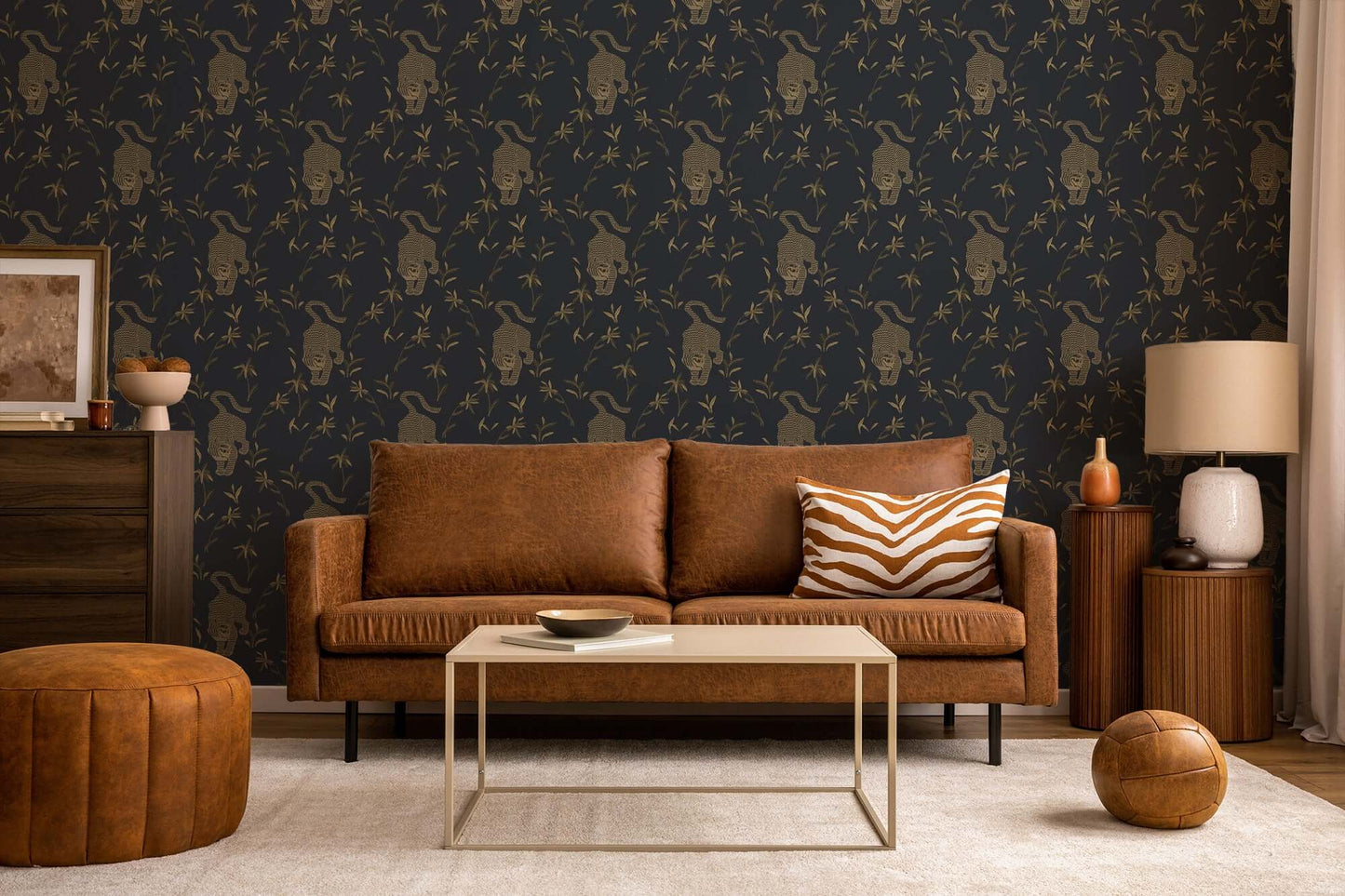 Mitchell Black Stalking Tiger Wallpaper - Inkwell