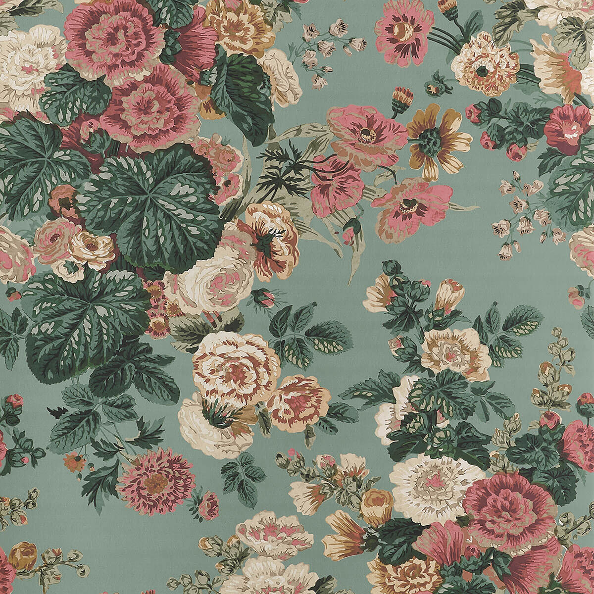 Thibaut Boxwood Hidcote Wallpaper Sample - Mineral