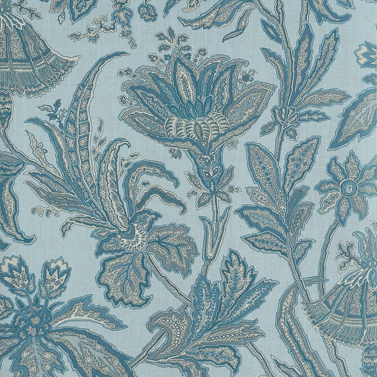 Thibaut Boxwood Breckenridge Wallpaper Sample - Spa Blue