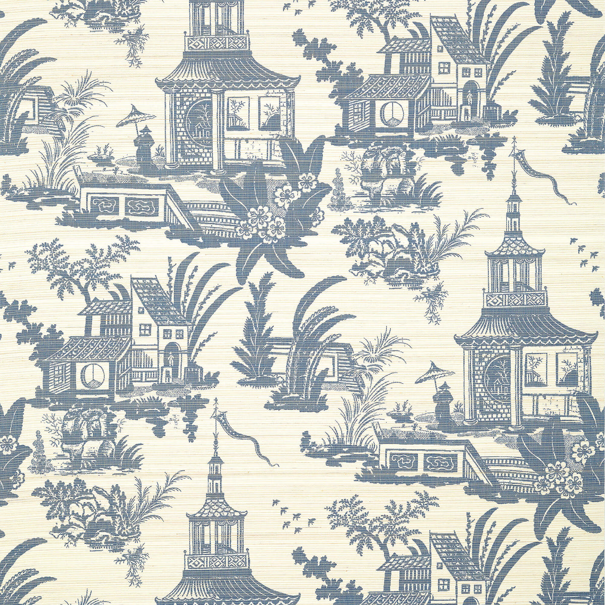 Thibaut Grand Palace Empress Court Wallpaper - Navy