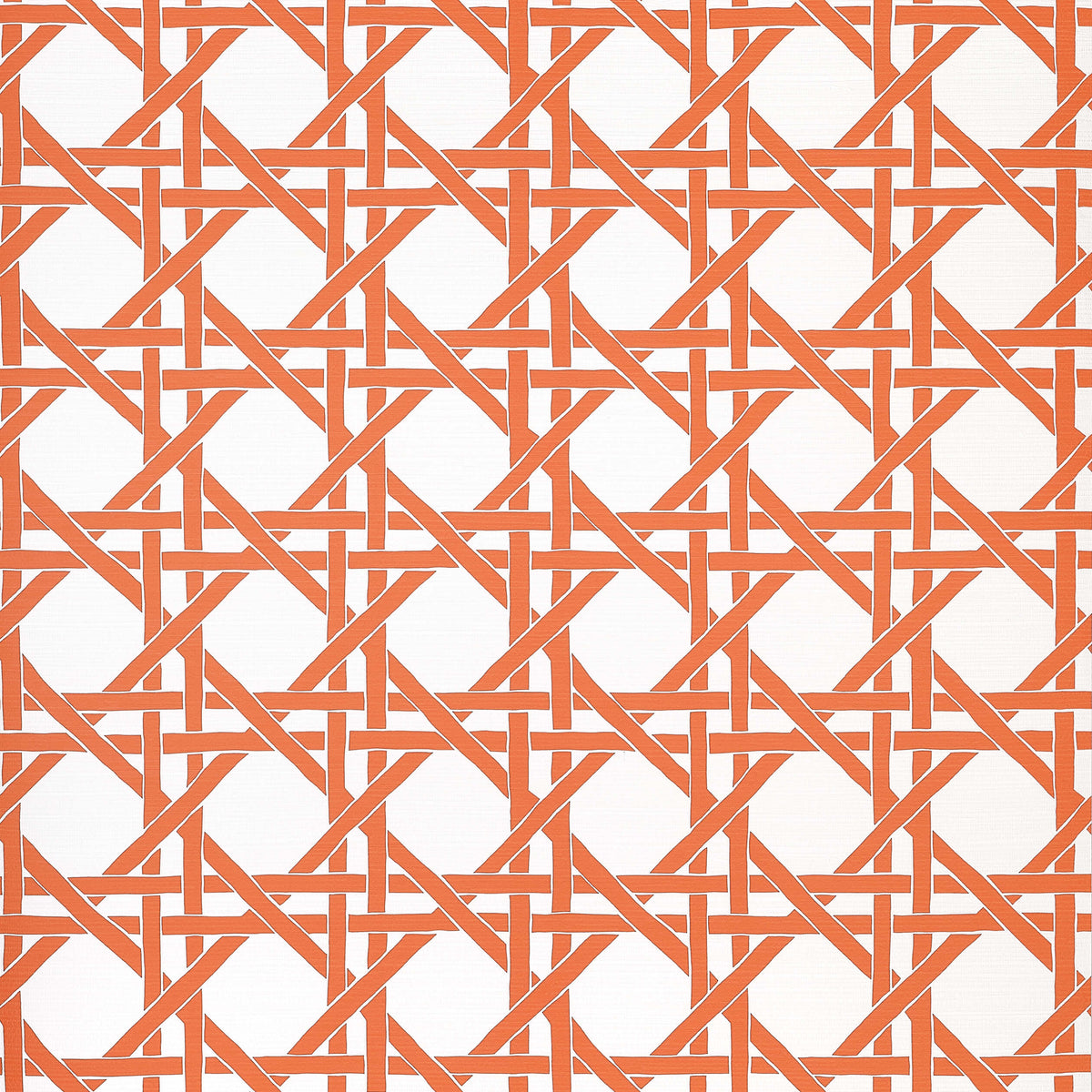 Thibaut Islander Canary Trellis Wallpaper Sample - Coral