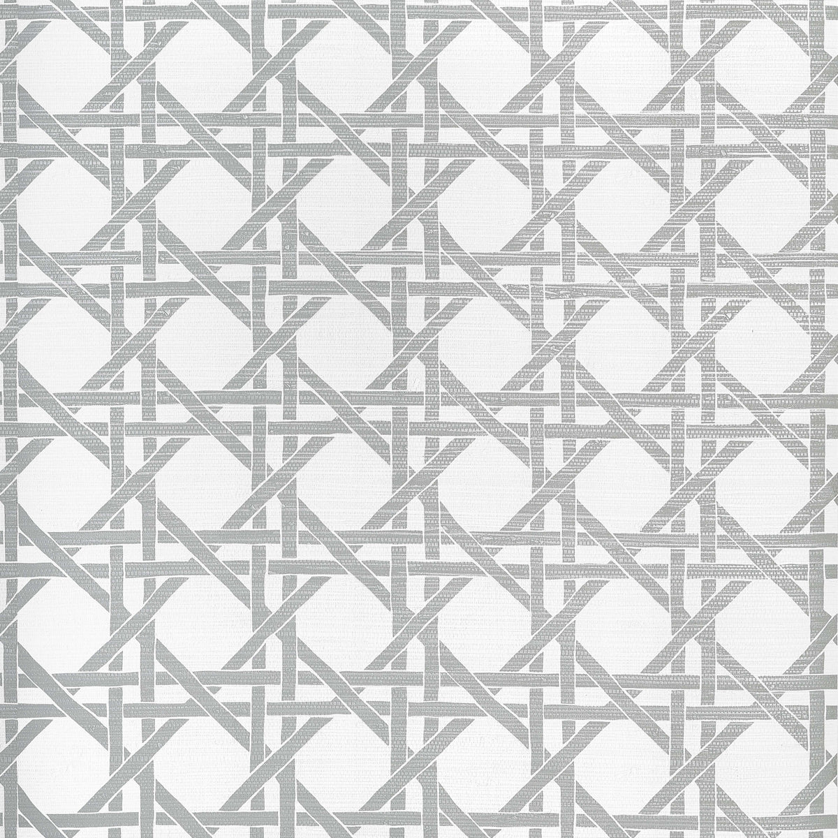 Thibaut Islander Canary Trellis Wallpaper - Metallic Silver