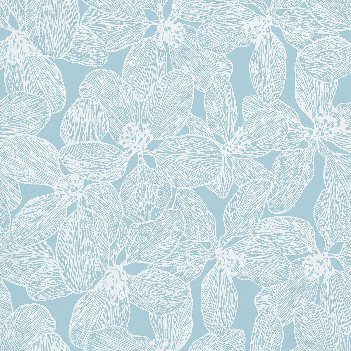 Thibaut Islander Island Orchid Wallpaper - Light Blue