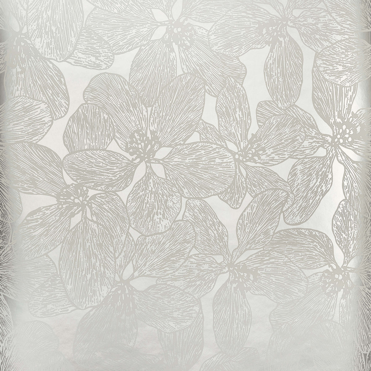 Thibaut Islander Island Orchid Wallpaper - Metallic Silver