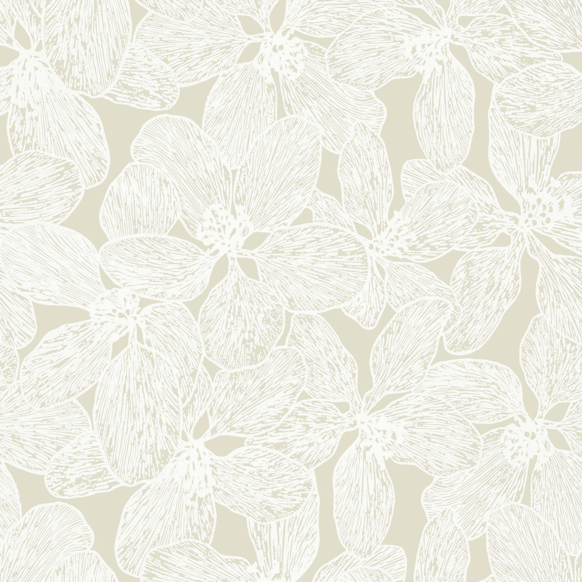Thibaut Islander Island Orchid Wallpaper Sample - Beige