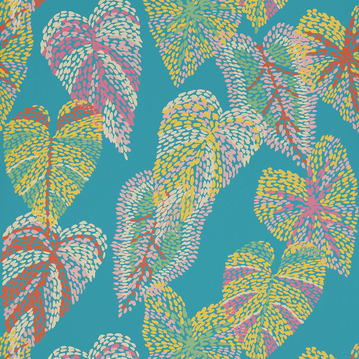 Thibaut Islander Delila Wallpaper Sample - Turquoise