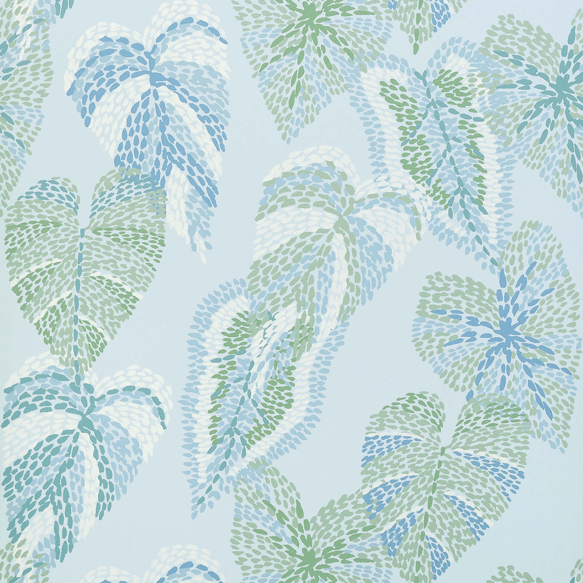 Thibaut Islander Delila Wallpaper Sample - Soft Blue