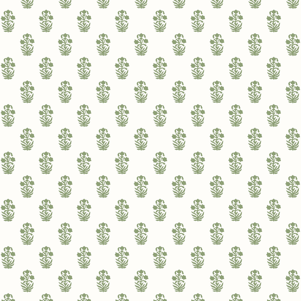 Thibaut Indienne Corwin Wallpaper - Green on White