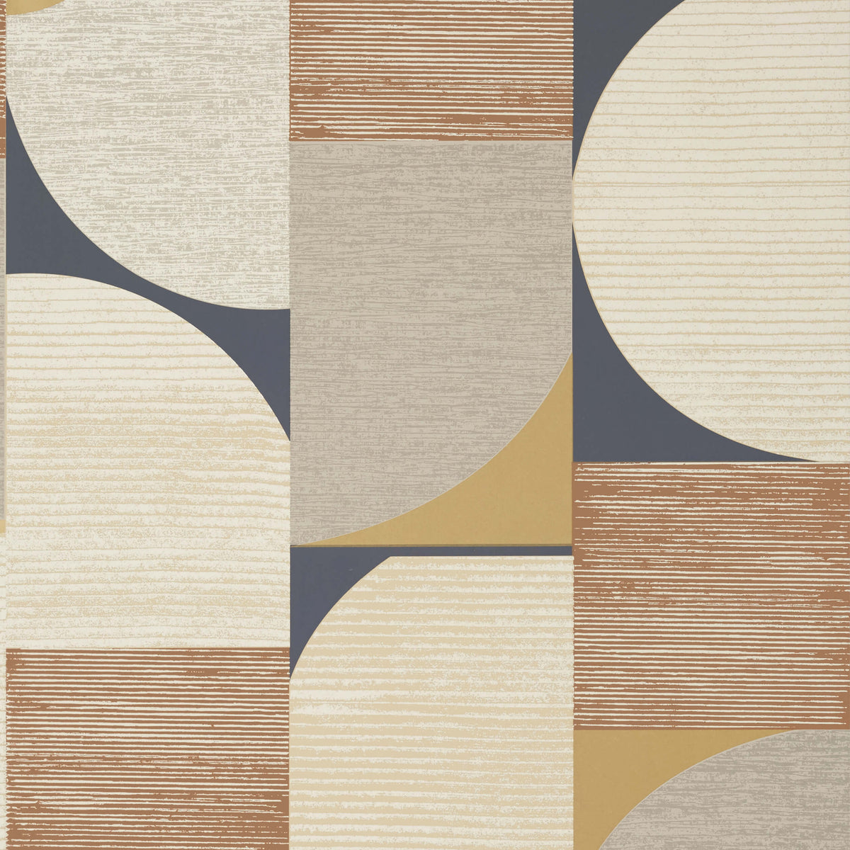Thibaut Modern Resource Saturn Wallpaper Sample - Metallic Copper & Black