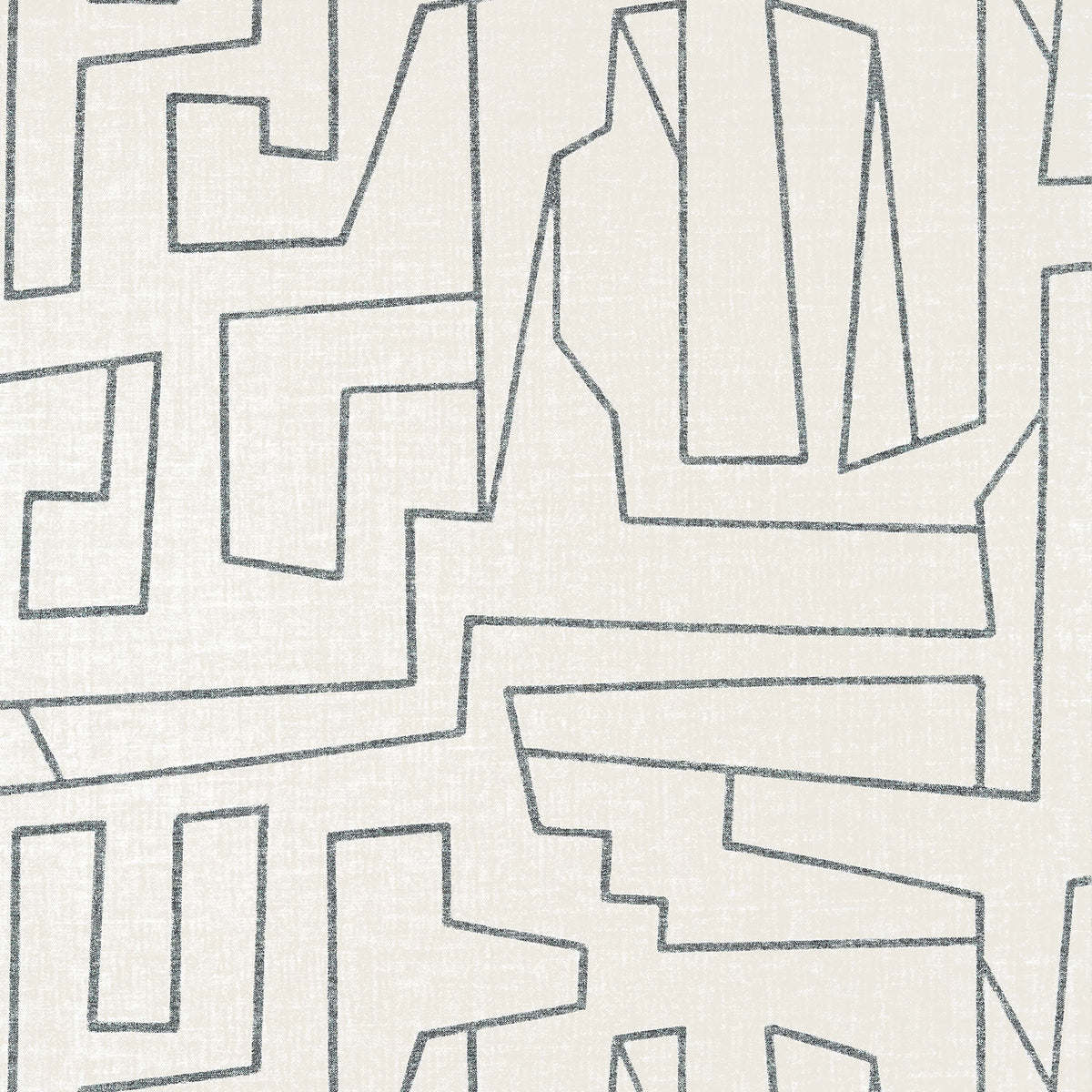 Thibaut Modern Resource Matrix Wallpaper - Black on Beige