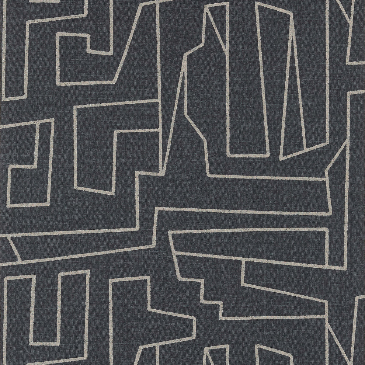 Thibaut Modern Resource Matrix Wallpaper Sample - Off White on Black