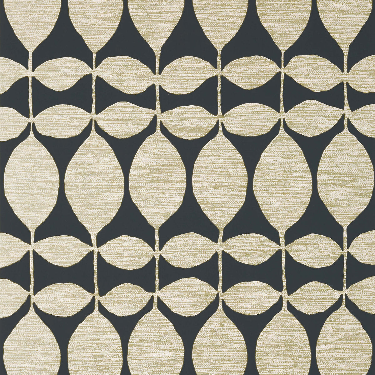 Thibaut Modern Resource Lola Wallpaper - Metallic Gold on Black