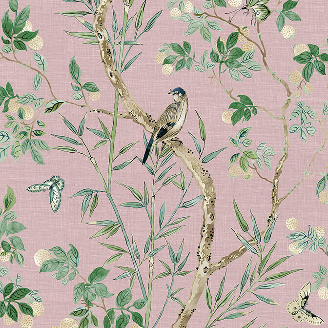 Thibaut Sojourn Claire Wallpaper - Lavender