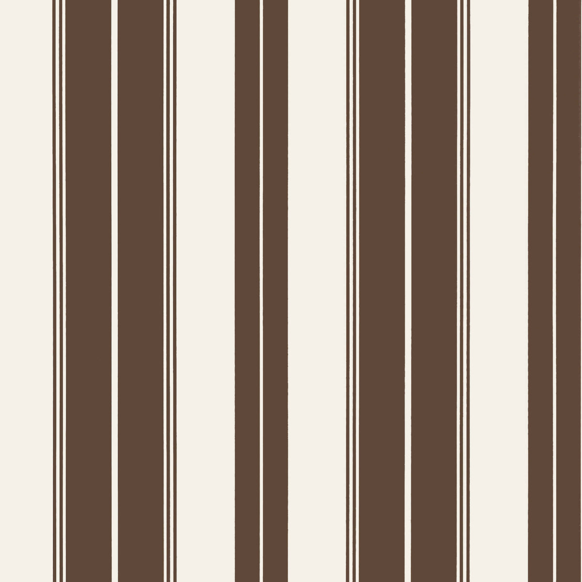 Thibaut Stripes & Checks Resource Norfolk Stripe Wallpaper Sample - Chocolate Brown