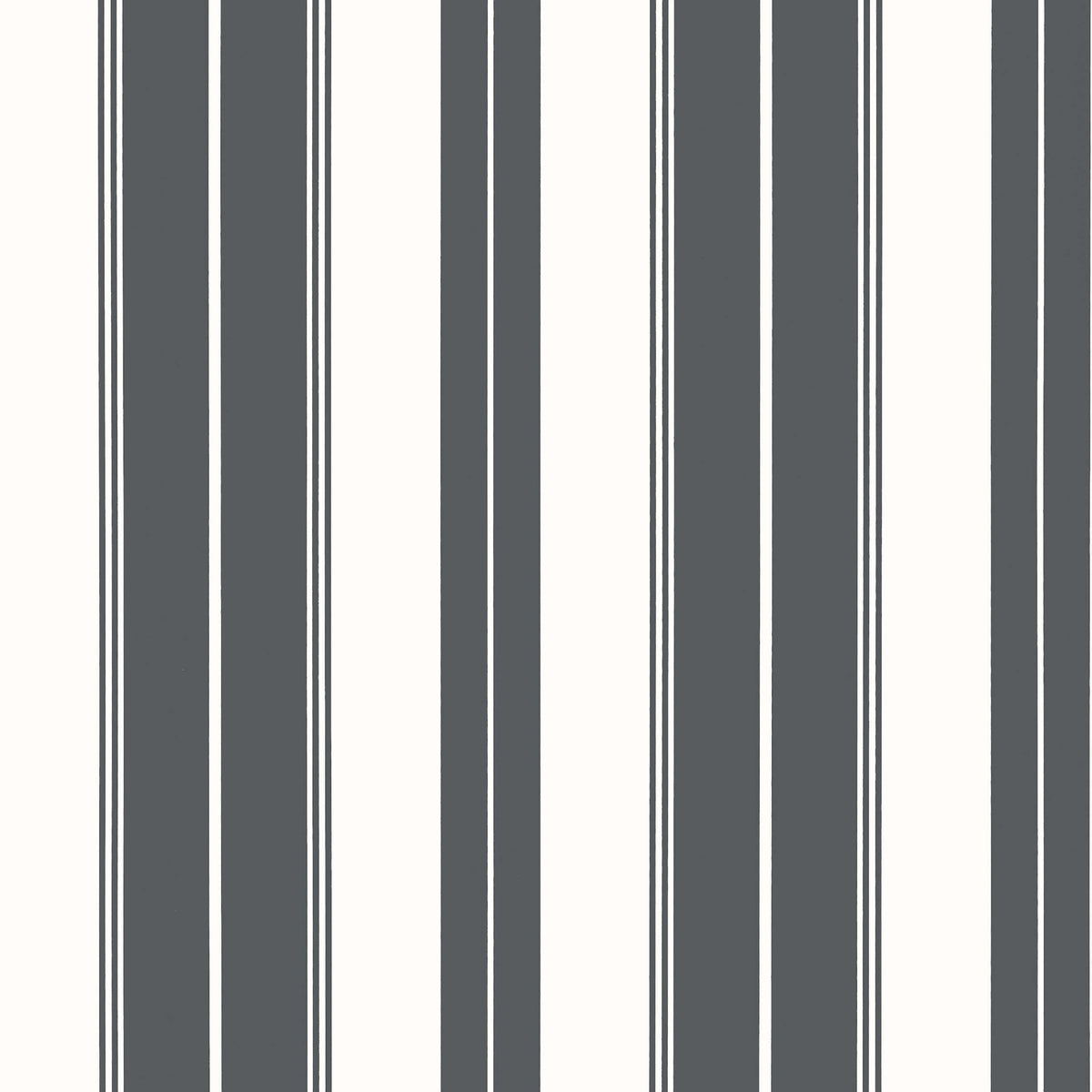 Thibaut Stripes & Checks Resource Norfolk Stripe Wallpaper Sample - Charcoal Black