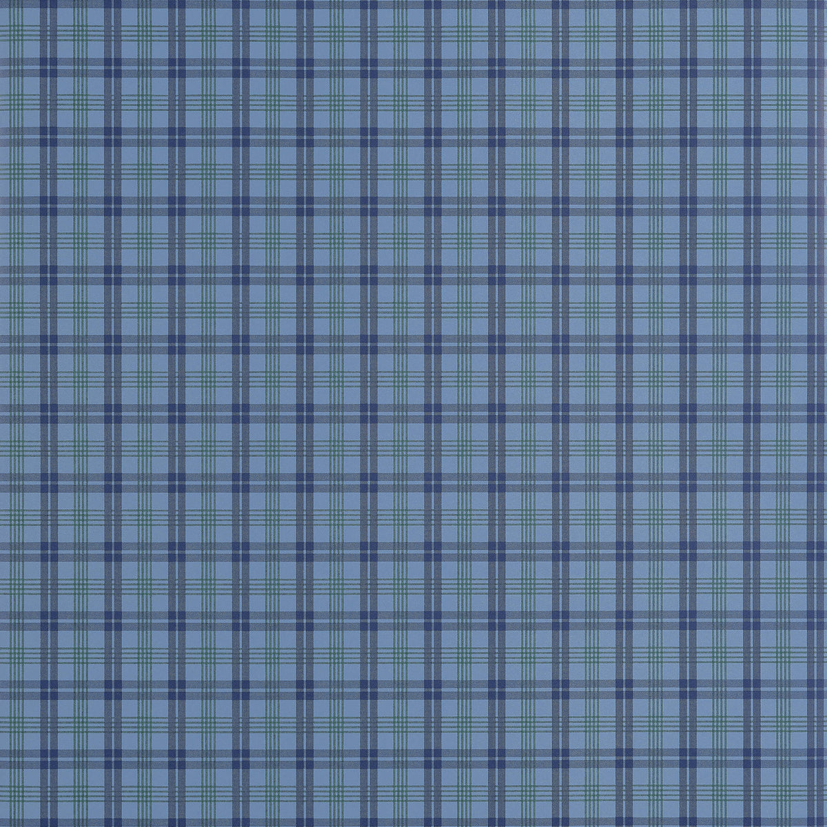 Thibaut Stripes & Checks Resource Huntley Plaid Wallpaper - Navy