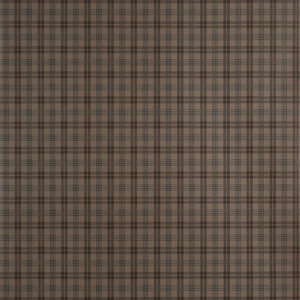 Thibaut Stripes & Checks Resource Huntley Plaid Wallpaper Sample - Brown