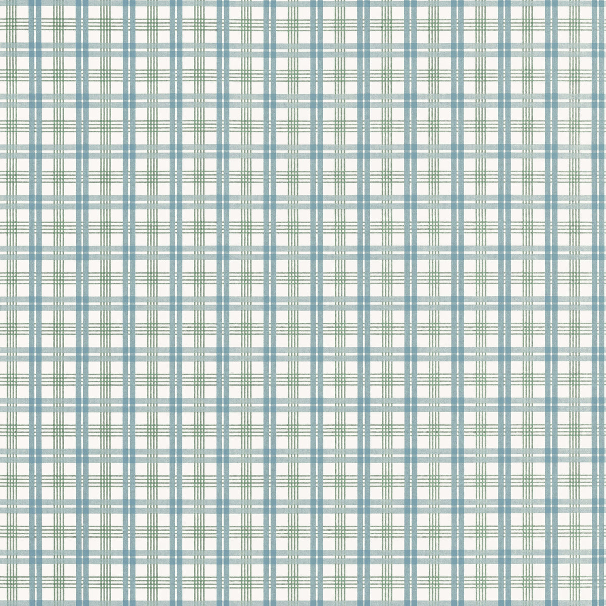 Thibaut Stripes & Checks Resource Huntley Plaid Wallpaper Sample - Peacock Blue & Green