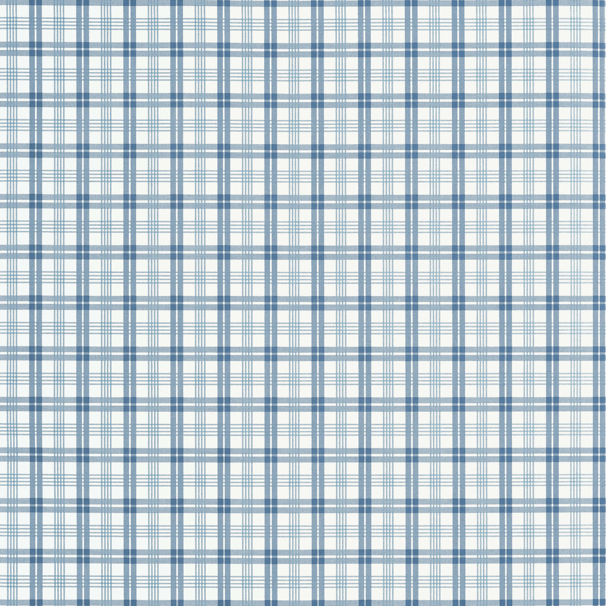 Thibaut Stripes & Checks Resource Huntley Plaid Wallpaper Sample - Blue