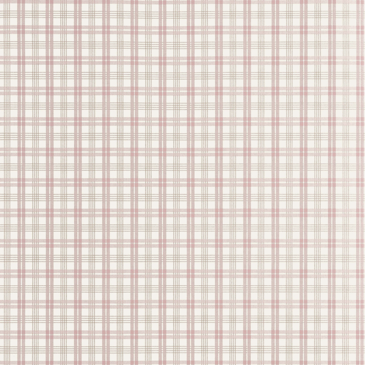 Thibaut Stripes & Checks Resource Huntley Plaid Wallpaper Sample - Blush