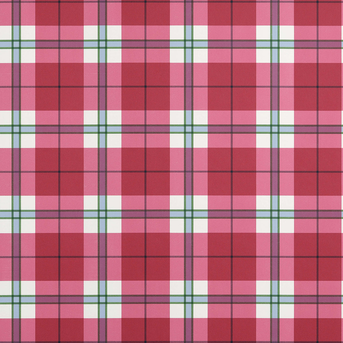 Thibaut Stripes & Checks Resource Douglas Plaid Wallpaper Sample - Red