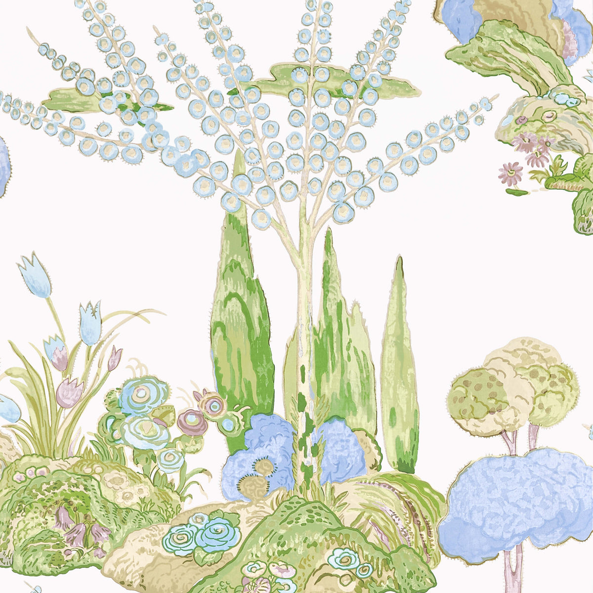 Thibaut Wanderlust Orleans Wallpaper Sample - Lavender