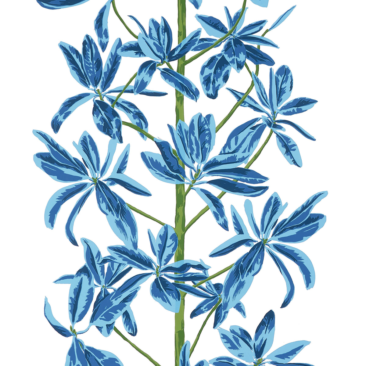 Thibaut Wanderlust Mangrove Tree Wallpaper Sample - Blue & White
