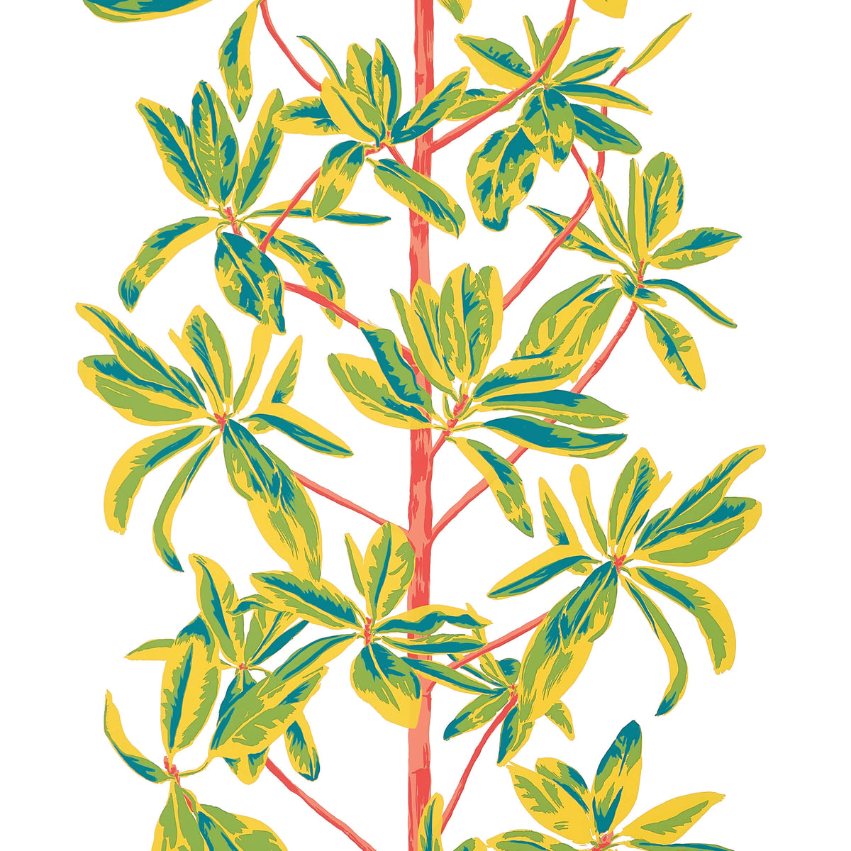 Thibaut Wanderlust Mangrove Tree Wallpaper Sample - Coral