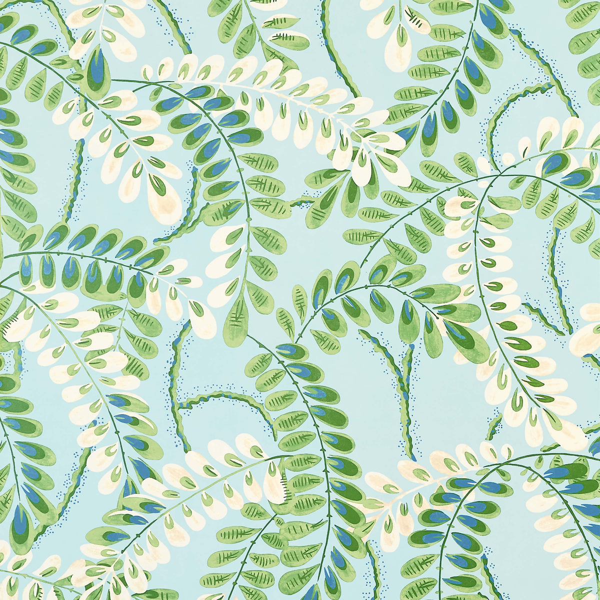 Thibaut Wanderlust Augusta Wallpaper Sample - Turquoise