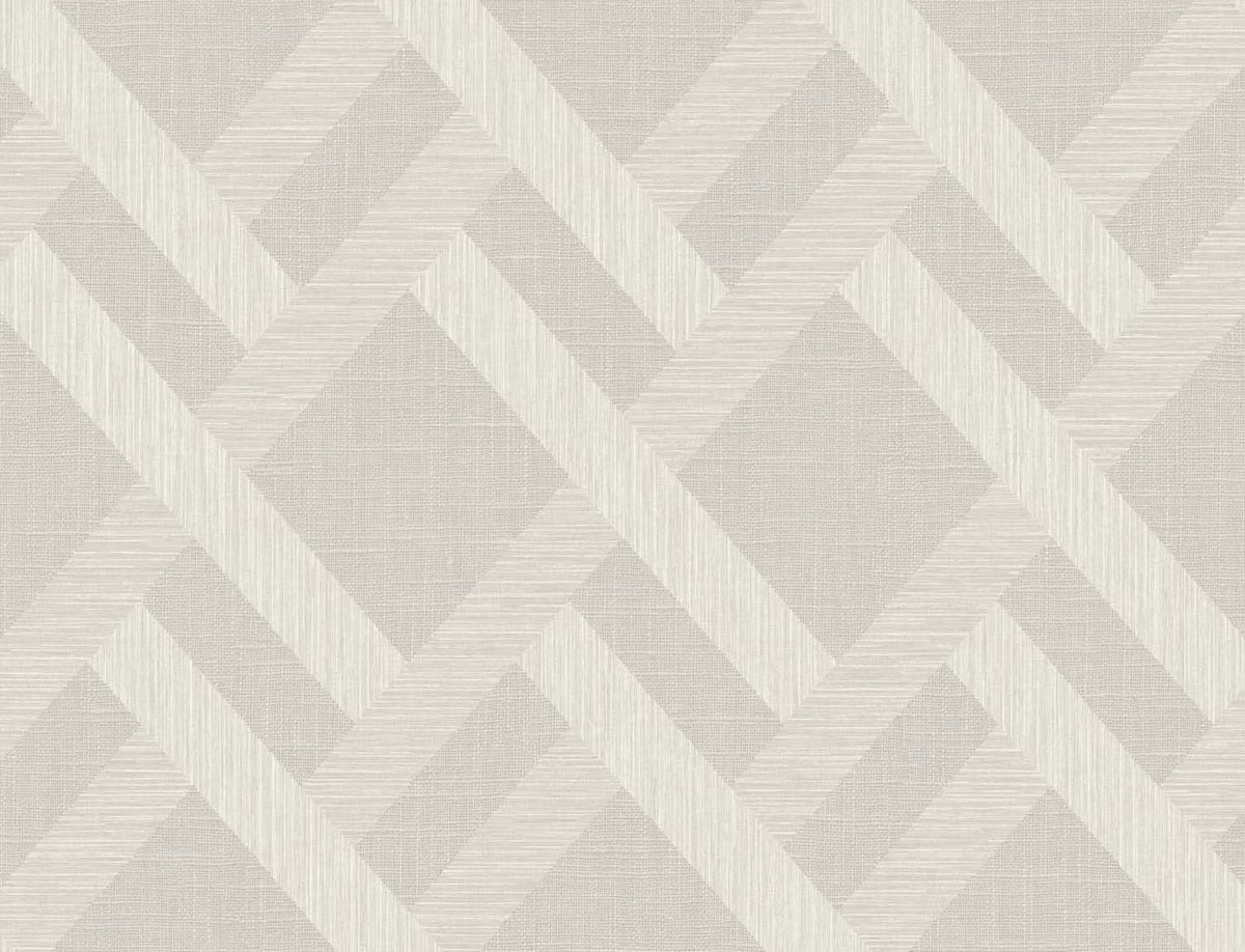 Seabrook Even More Textures Linen Trellis Wallpaper - Morning Fog