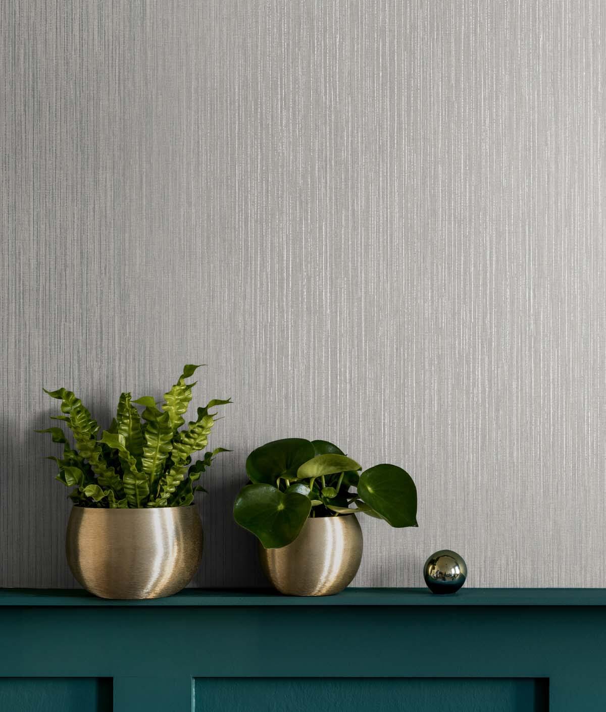 Seabrook Even More Textures Vertical Stria Wallpaper - Silver Birch