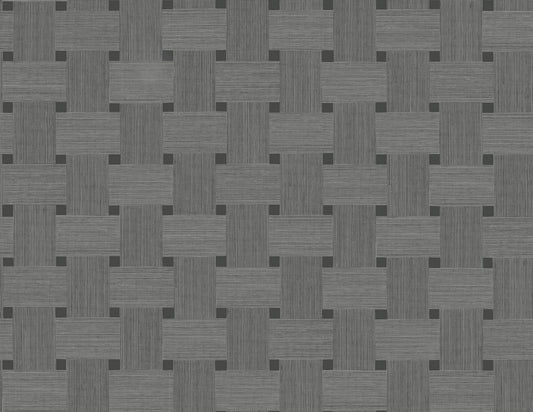 Seabrook Even More Textures Basketweave Wallpaper - Greyhound