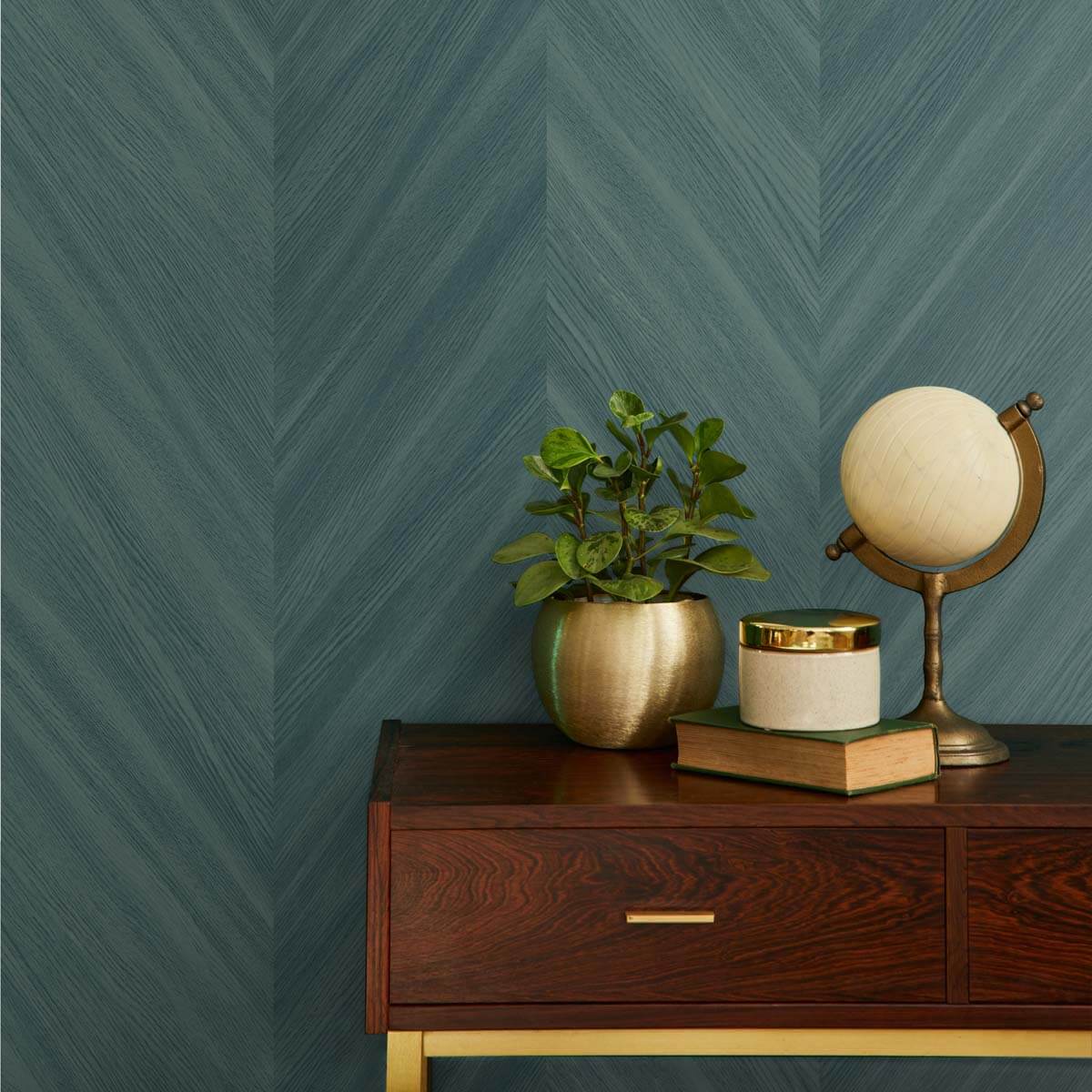 Seabrook Even More Textures Chevron Wood Wallpaper Sample - Wintergreen