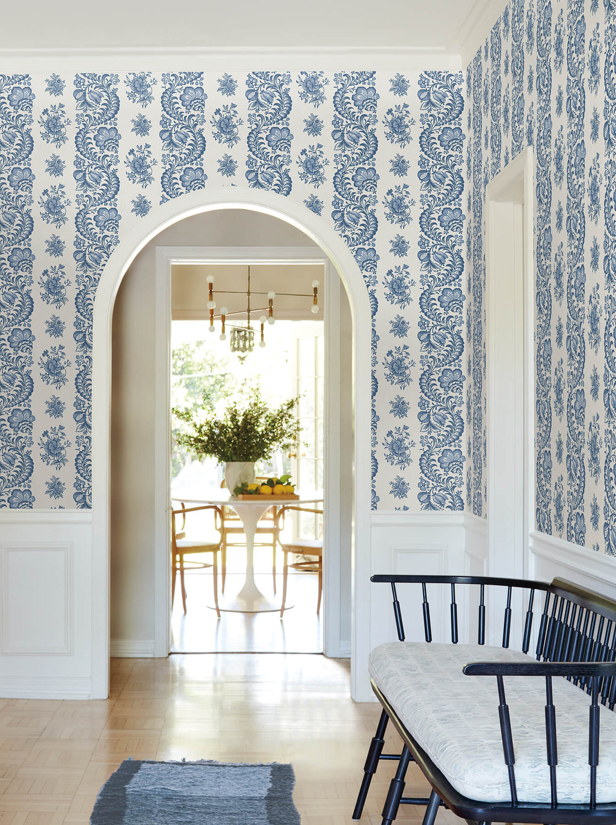 Antonina Vella Jardin Beaumont Wallpaper Sample - Blue