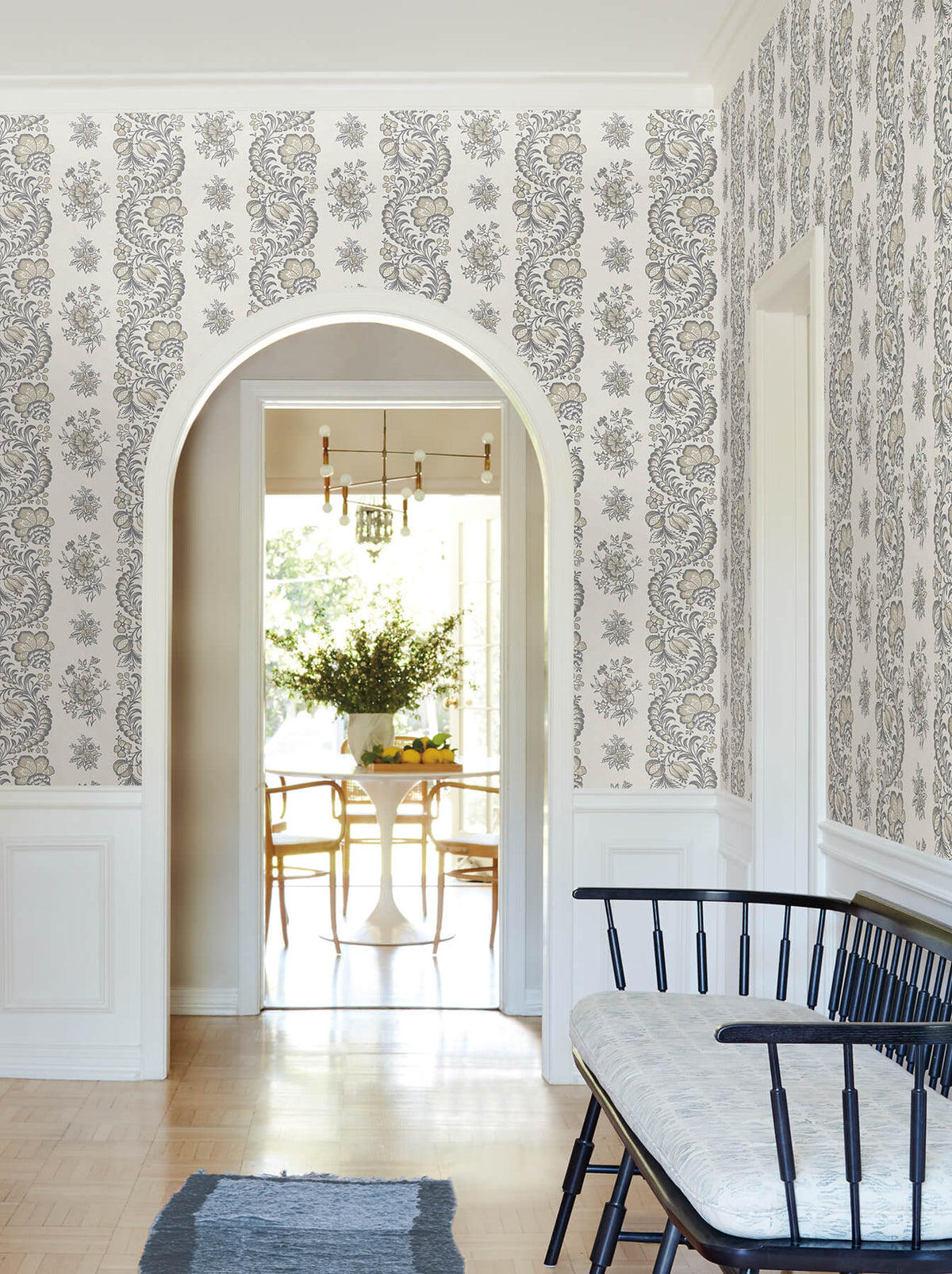 Antonina Vella Jardin Beaumont Wallpaper Sample - Charcoal