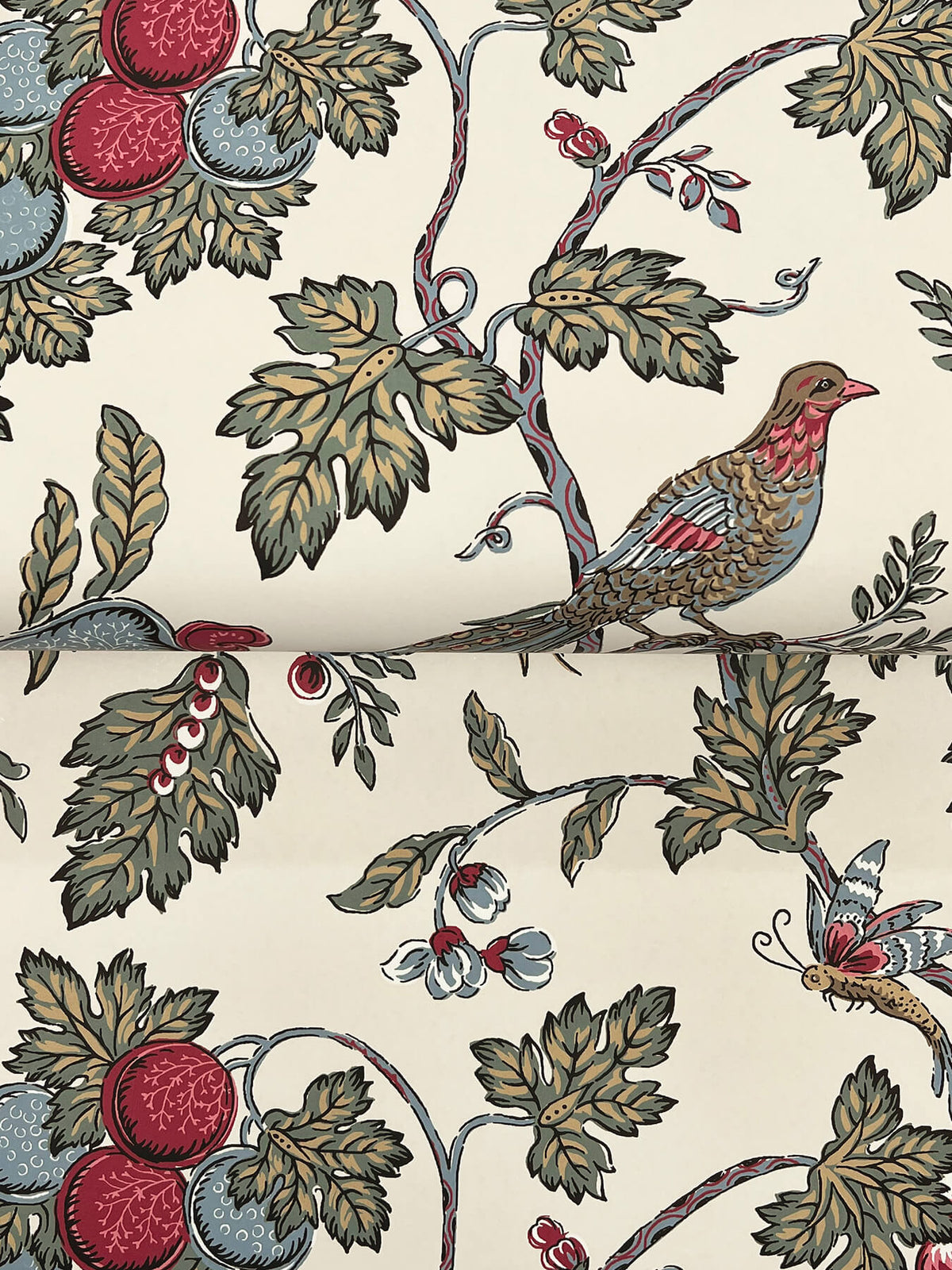 Antonina Vella Jardin Parterre Wallpaper - Raspberry