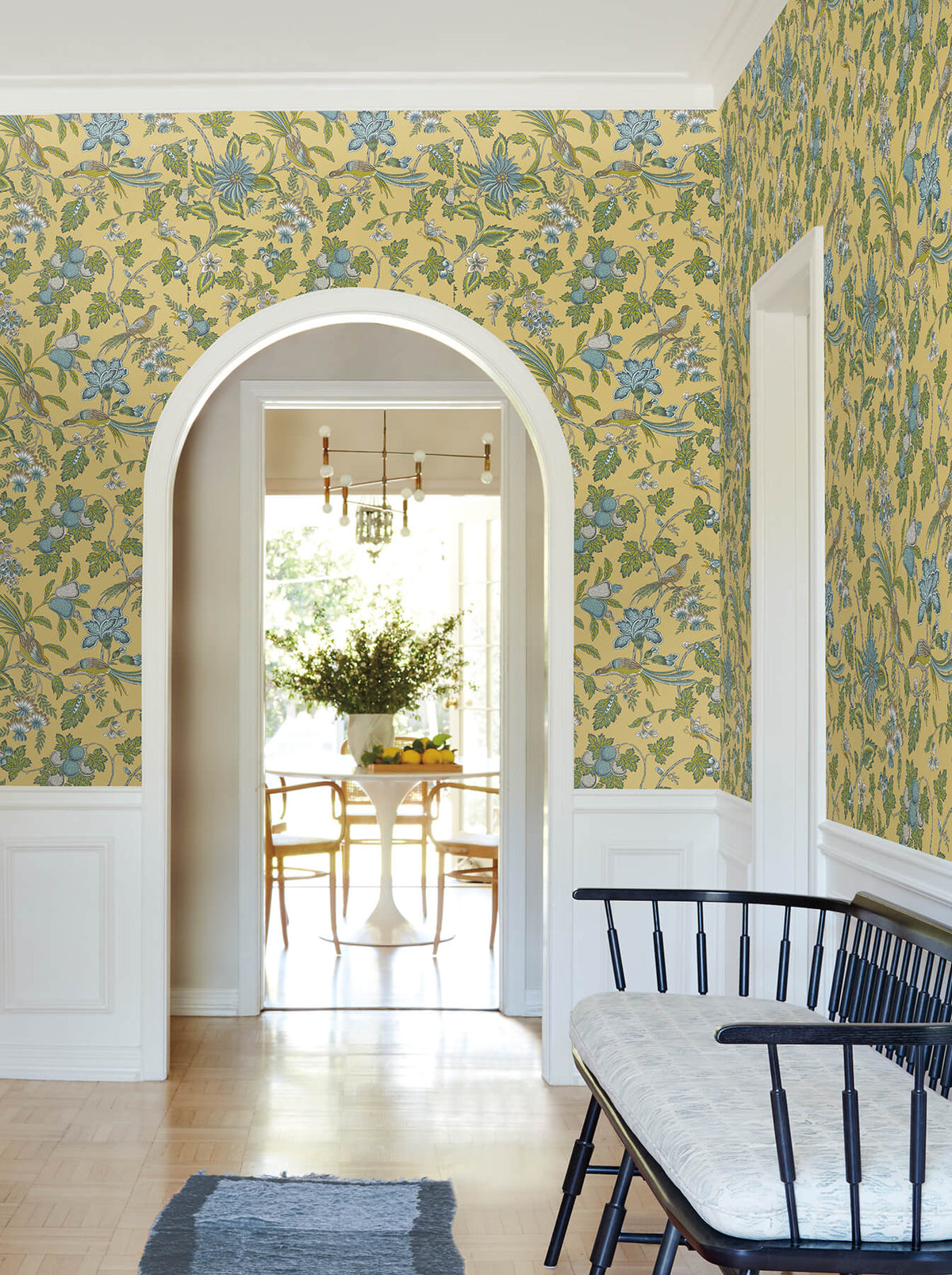 Antonina Vella Jardin Parterre Wallpaper Sample - Saffron
