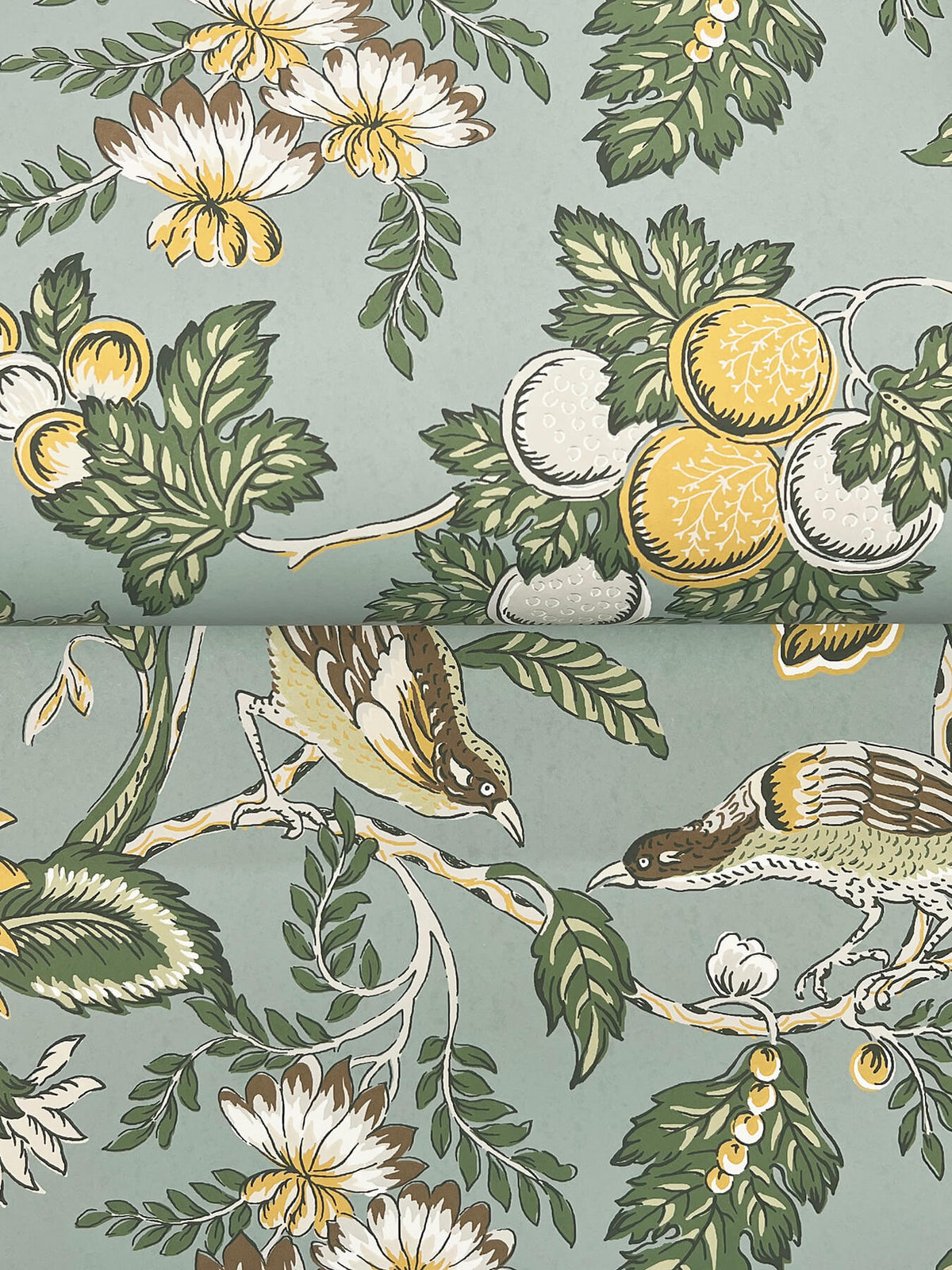 Antonina Vella Jardin Parterre Wallpaper Sample - Blue Dawn