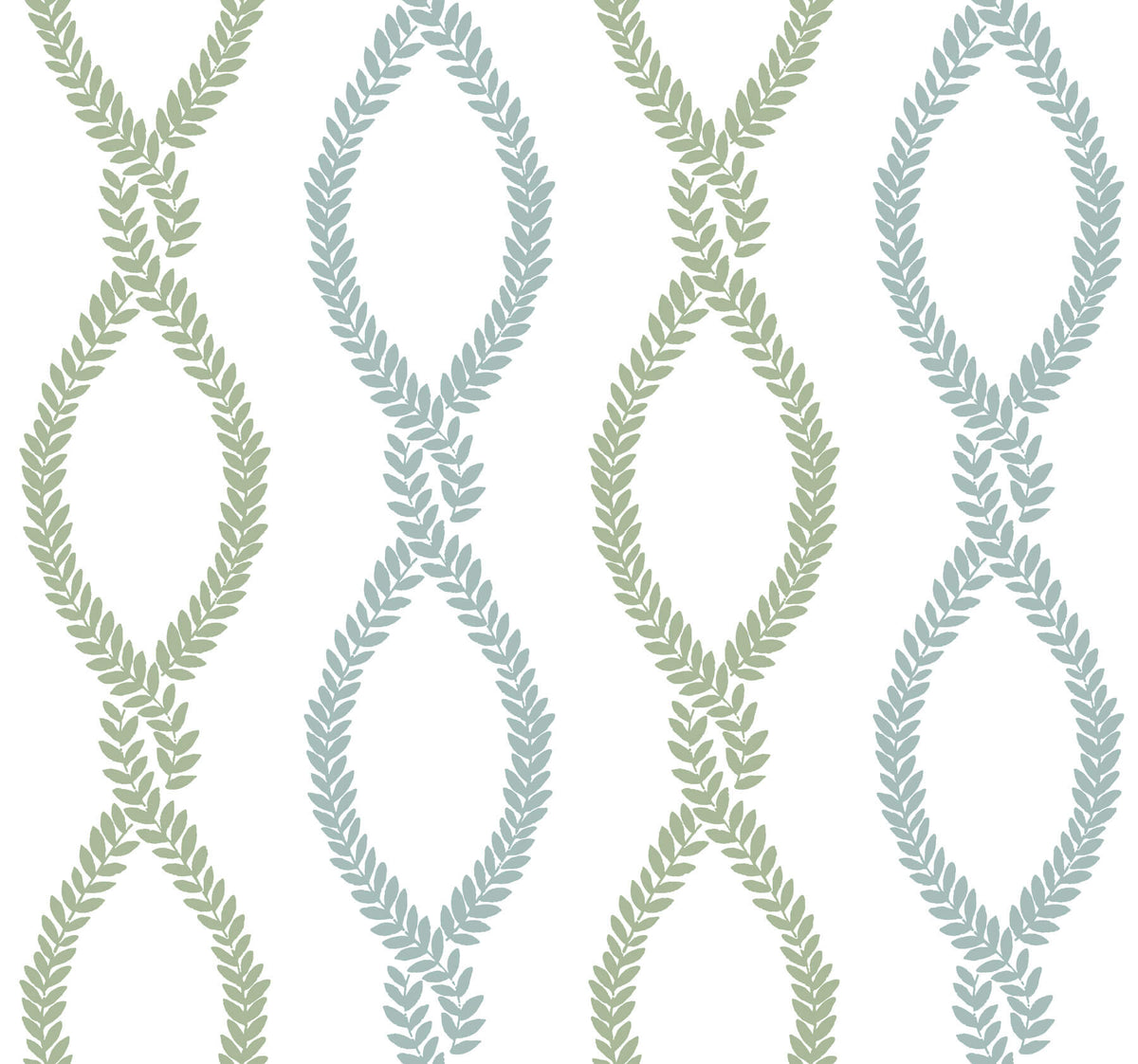 Antonina Vella Jardin Laureate Wallpaper Sample - Blue & Green