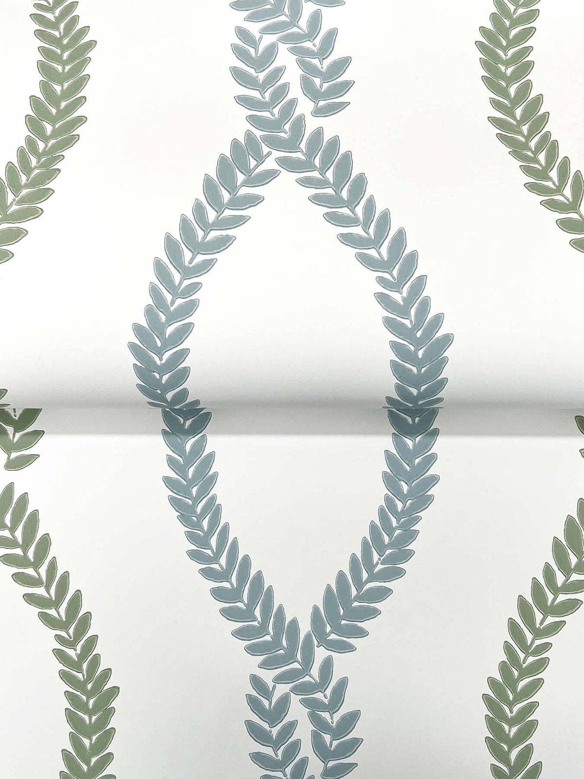 Antonina Vella Jardin Laureate Wallpaper Sample - Blue & Green