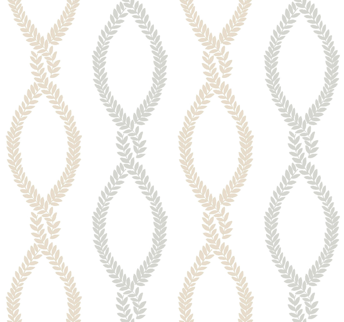 Antonina Vella Jardin Laureate Wallpaper - Beige & Grey