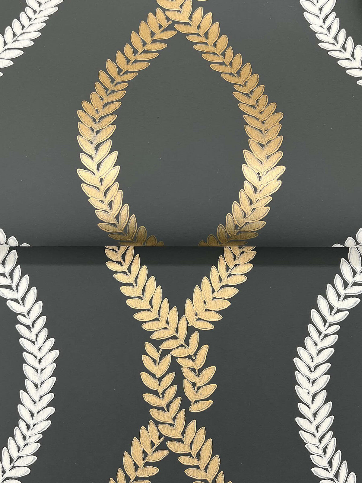 Antonina Vella Jardin Laureate Wallpaper Sample - Off Black