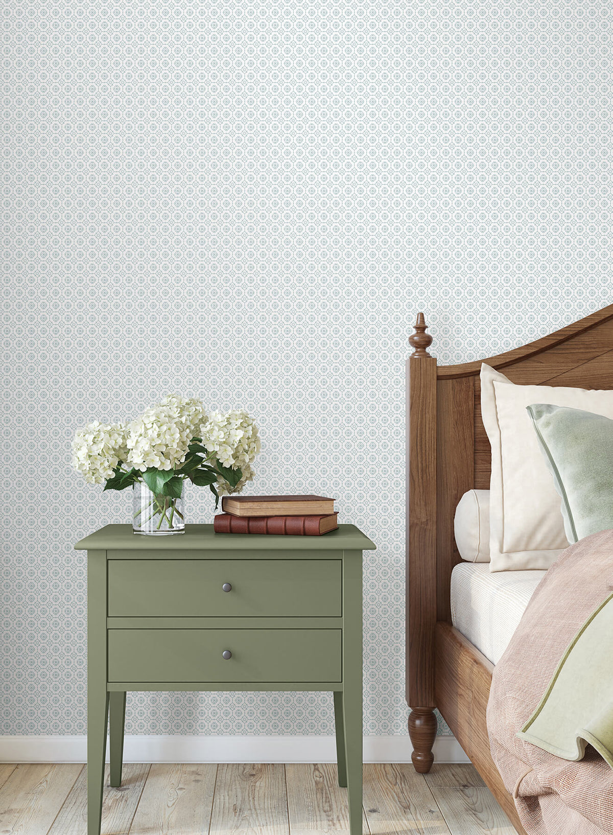 Antonina Vella Jardin Priti Wallpaper Sample - Blue