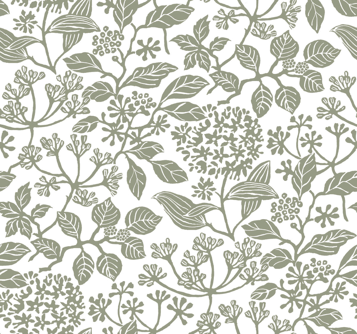 Antonina Vella Jardin Rowen Wallpaper Sample - Olive