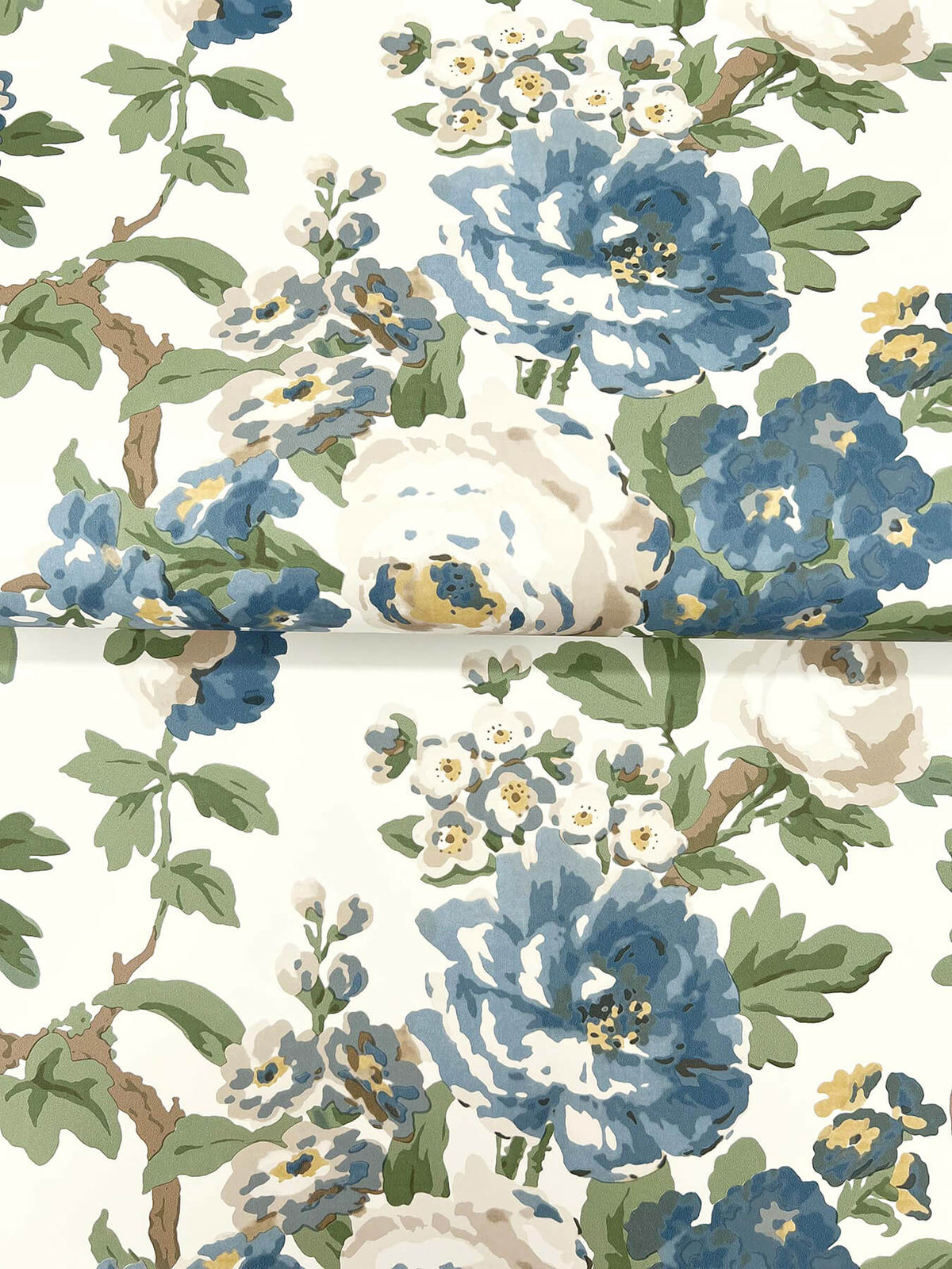 Antonina Vella Jardin Beatrix Wallpaper Sample - Blue & Green