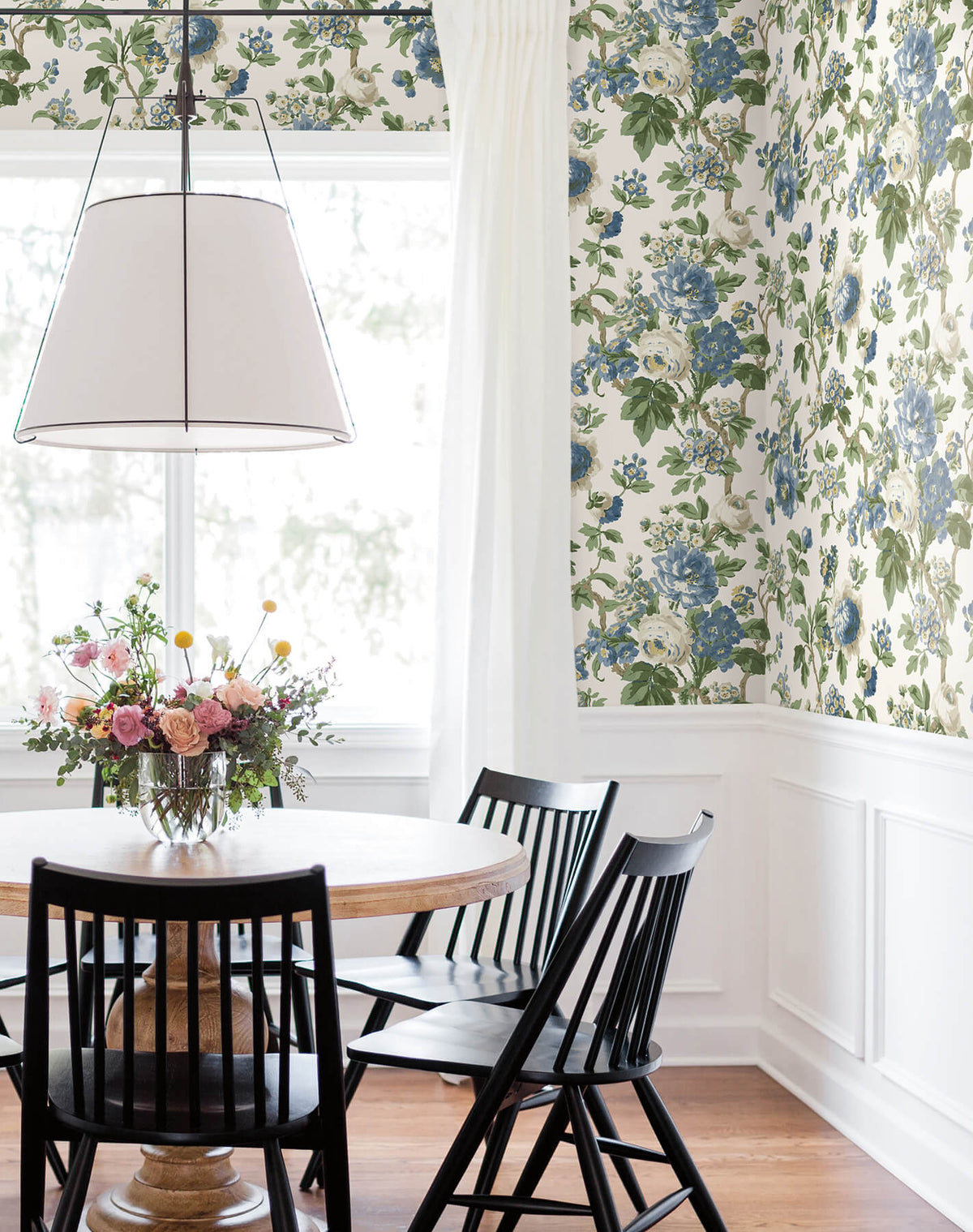 Antonina Vella Jardin Beatrix Wallpaper Sample - Blue & Green