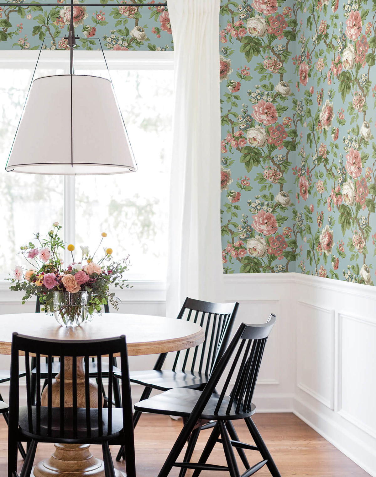 Antonina Vella Jardin Beatrix Wallpaper Sample - Sky Blue