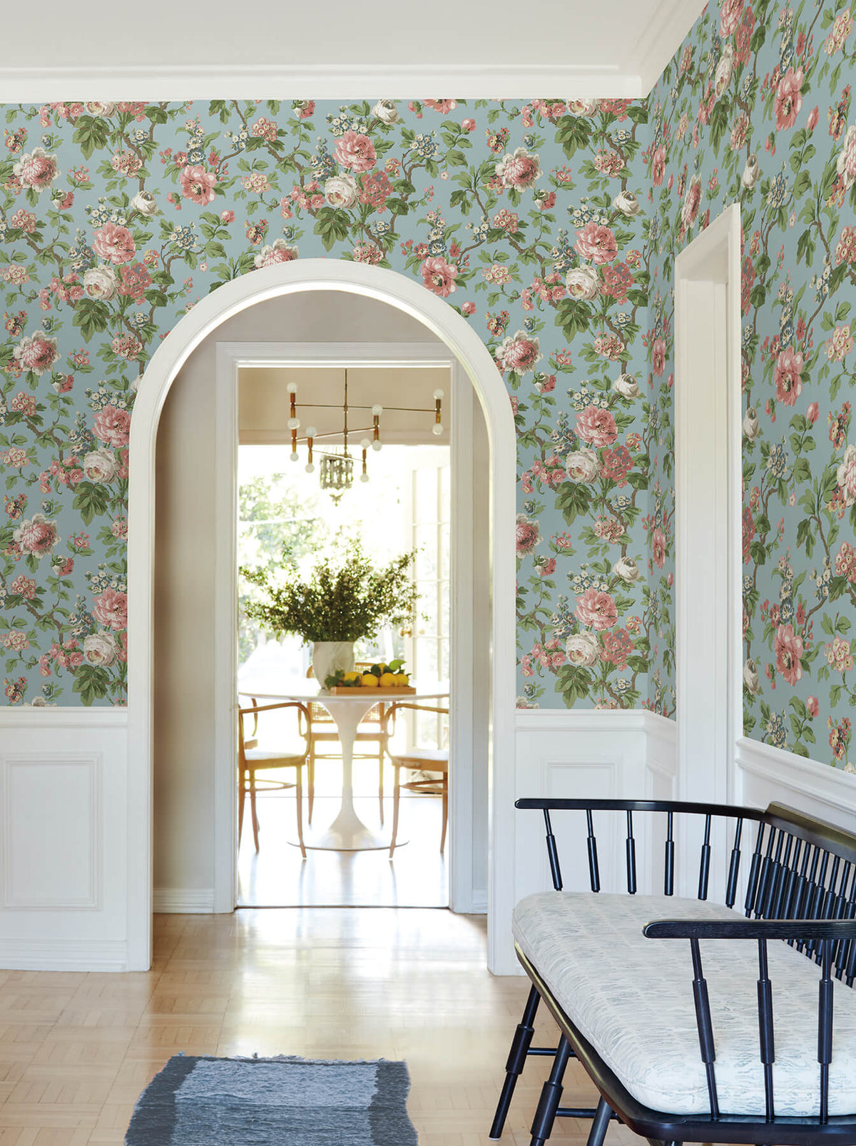 Antonina Vella Jardin Beatrix Wallpaper Sample - Sky Blue