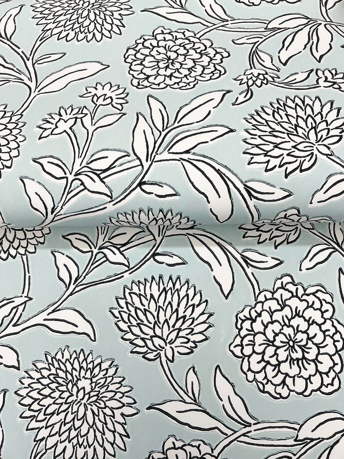 Antonina Vella Jardin Chatsworth Garden Wallpaper Sample - Sky Blue